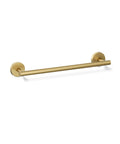 Elate 12-Inch Towel Bar In Vibrant Brushed Moderne Brass, highlighted against a white background, showcasing modern bath hardware design.