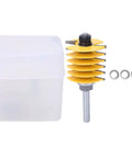 Premium No Nonsense Box Joint And Finger Joint Router Bit With Heavy Duty 8Mm Shank Yg6 Alloy Cutter Head in storage case.