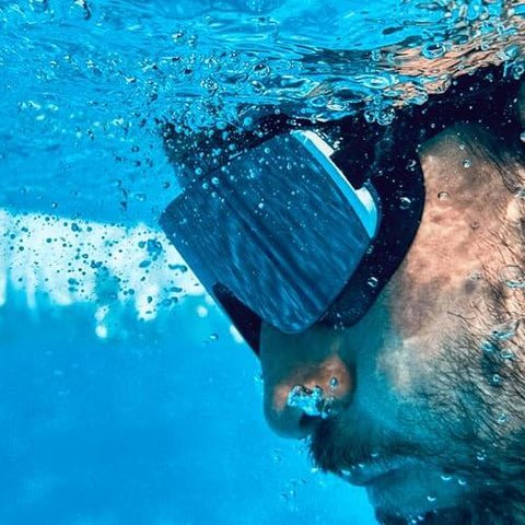 Frameless Ultralight Black Mirror Swim Goggles With VisiClear Nanotech Anti Fog Lens And 100 Percent UV Protection for water sports