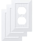 Beadboard 3-Pack White 1-Gang Outlet Covers For Duplex Switch Plates With Screws Included No Fuss Install Easy Upgrade Pure White