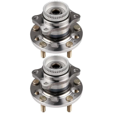 Wheel Hub Bearing Assembly 2Pcs With ABS Sensor For Hyundai Elantra Veloster Forte 5 Lug Front And Rear Fitment Beefy Steel Polished