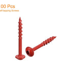 Pocket Hole Screws 8x1-1/2 Inch Square Drive Self Tapping Wood Screws 100 Pieces Red Finish for woodworking projects