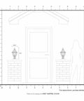 Diagram of outdoor post light with clear beveled glass shades in polished brass for classic curb appeal, shown on brick pillars.