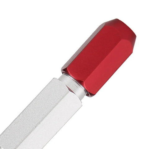 Close-up of Pin Gauge Handle For Go No Go Gauges, Aluminum Alloy Double End Clamp Handle In Green Red, 0.3 To 16mm Range, Dimensional Measurement Accessories, Durable Precision Tool