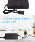 High Output AC To DC Converter 100V To 240V To 12V 10 Amp 120 Watt Plug And Play Power Adapter for Car Fridge.