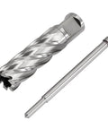 Annular cutter with Weldon shank and pilot pin, silver steel, 2-piece set for magnetic drill press