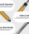 Top and Bottom Bearing Flush Trim Router Bit One Quarter Inch Shank Pro Grade Carbide Inserts for Durability Anti Kickback Design shown