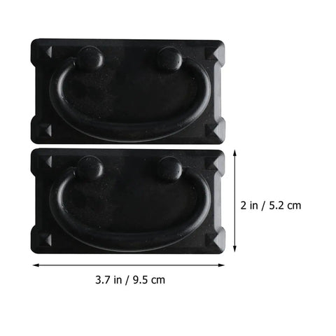 Antique Drawer Ring Pulls Set Of 2 In Black Metal Cabinet Handles for Furniture Doors and Drawers Vintage Style