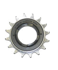 16T Freewheel For Bicycle, 1/2 X 3/32 Inch Gear, Fits 3/32 And 1/8 Inch Chains, Chrome Finish, Top View