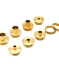 Brass Router Bushing Set, 9-Piece Pro-Grade With Guide Sizes 5/16, 3/8, 7/16, 1/2, 5/8, 3/4, 51/64 Inch And Two Locknuts
