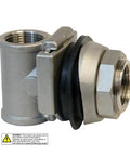 Heavy Duty 1-1/4 Inch Stainless Steel Pitless Adapter For Well Pumps, 2-Piece Mounting Design, 304 Stainless, Low Lead, Molded Gasket