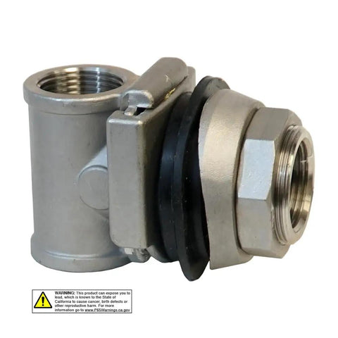 Heavy Duty 1-1/4 Inch Stainless Steel Pitless Adapter For Well Pumps, 2-Piece Mounting Design, 304 Stainless, Low Lead, Molded Gasket