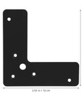 Heavy Duty Stainless Steel Corner Bracket Set, flat black metal L-bracket with holes for plate connection, 3.93 inches