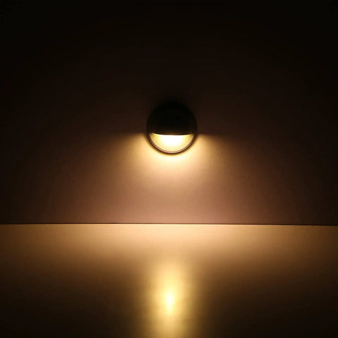 Warm white glow from Dope Outdoor LED Deck Lights Kit for Home Yards, Low Voltage 12V DC, IP65 Waterproof Recessed Step Lights
