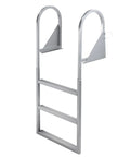 Flip Up Dock Ladder With Wide Non Slip Steps And Marine Grade Aluminum, Heavy Duty 3 Step Boat Ladder For Pontoon Lake Or Pool, Quick Release Hinge For No Sweat Boarding Year Round, view of the aluminum ladder frame.