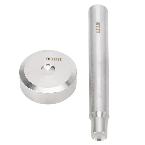 9mm Double Sided Rivet Punch For Leather Craft Dope Stainless Steel Tool with Round Hole Punch Die for Button Installation