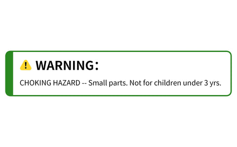 Warning label for 320Pcs M3 Nylon Hex Spacer Standoff Kit with choking hazard warning for children under 3 years.