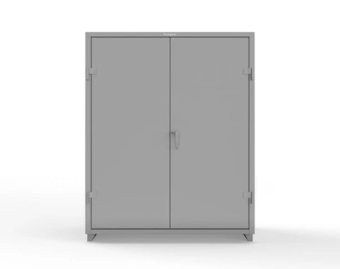 Rock Solid Sixty By Twenty Four By Seventy Five Inch Heavy Duty Storage Cabinet With Five Adjustable Shelves And Eight Thousand Pound Weight Capacity Fourteen Gauge All Welded Steel Padlock Ready Rack For Workshop Garage Or Yard