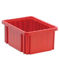 Heavy Duty Dividable Grid Part Organizer Bins, Industrial Storage Containers, 20 Pack, shown in red polypropylene, stackable design