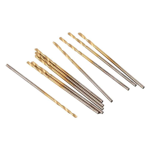 1.0mm HSS Drill Bit Kit, 10 Piece Mini Set For PCB, Thin Aluminum And Plastic, Small Bottle Packaging, Straight Shank High Speed Steel Bits