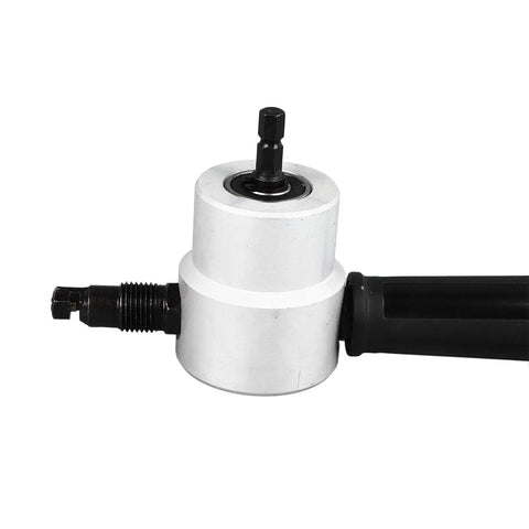 Double Head Metal Nibbler Cutter Drill Attachment with alloy steel part, 360 degree adjustable for sheet metal works.