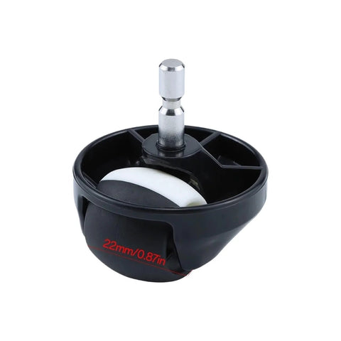 Front wheel caster assembly for Roomba; black housing with white wheel and metal stem (22mm) (1 PCS)