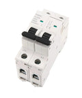 Heavy Duty 2P DC Mini Circuit Breaker Rated 600V With Amp Options 16A To 63A For Solar PV Systems, compact design with clear on/off lever.