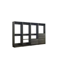 Freestanding Gray Wood Closet System With Five Modular Wardrobe Units For No Stress Setup Clean Vibes Ultimate Storage Flex Super Easy Game Changing Room Layout with multiple open shelves.