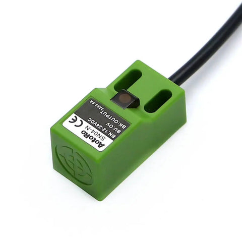 Inductive Proximity Sensor SN04 N NPN NO Square LED Light Motion Switch For Industrial Automation And DIY Projects, green plastic square sensor with cable