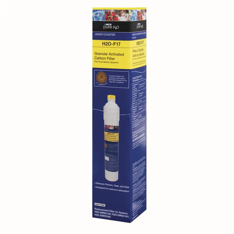 Box of GAC Carbon Filter Replacement For Under Counter Water Filtration Systems H2ODWGC100 H2ODWGC101 H2ODWRO300 with push button