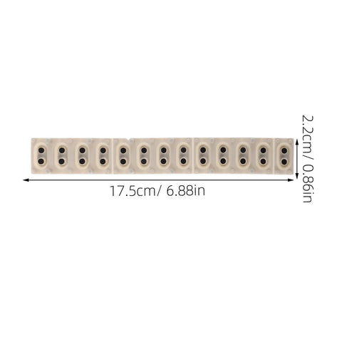 DIY Friendly Silicone Key Contact Strip For 13 Key Digital Pianos And Electronic Keyboards Replacement, light grey pad, dimensions shown