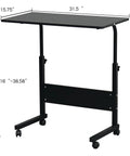 Slick Rolling Adjustable Height Computer Desk With Secure Locking Casters Heavy Duty Steel Frame And Scratch Resistant Top mobile standing laptop workstation measurements 31.5 x 15.75 x adjustable height