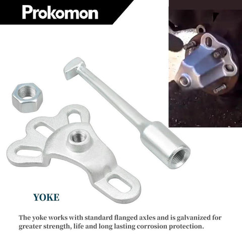 Rear Axle Bearing Puller Kit With Slide Hammer Yoke And 3 Adapters, showing yoke component and installation detail.