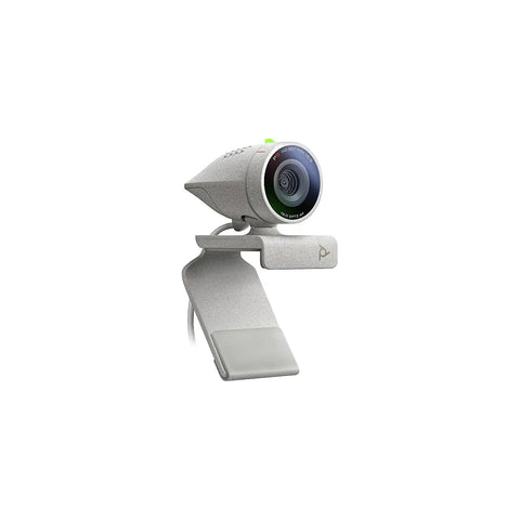 Game Changing 1080p HD Webcam For Laptops With Built In Mic And Privacy Shutter, front view with adjustable clip mount.