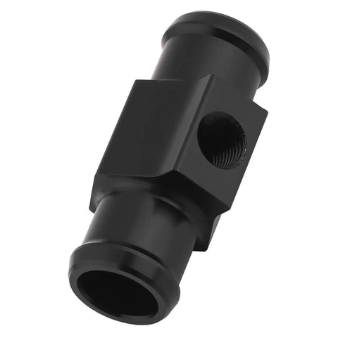 Premium Motorcycle Water Temperature Sensor Adapter in black, 18mm and 22mm sizes, CNC aluminum for precise engine reading.