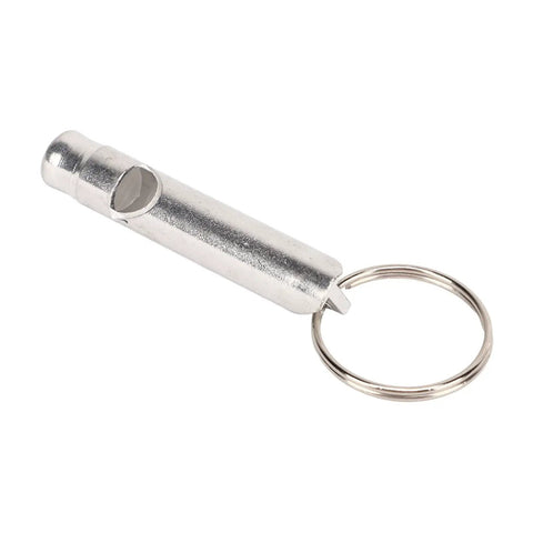 Versatile Emergency Whistle Kit 10 Pack Alloy Safety Whistles With Keychains in silver aluminum alloy with keychain