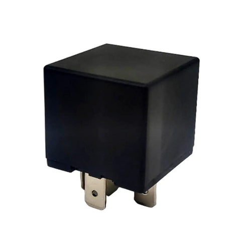 General Purpose SPDT 12V Relay 40A 5 Pins, black casing, shown close-up, suitable for automotive and electrical projects.