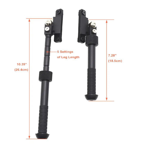 Adjustable Tactical Folding Bipod For M Rail System Three To Nine Inch Height Lightweight Aircraft Aluminum Build