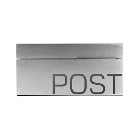 Modern Wall Mounted Home Mailbox In Stainless Steel Rust Resistant Weatherproof Durable With Secure Drop Slot displayed front view