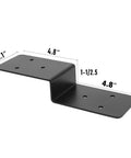8 Pack 3x5 Z Brackets Post To Beam Support Heavy Duty Carbon Steel Double Angle Channel Bracket for wood shelves, side view