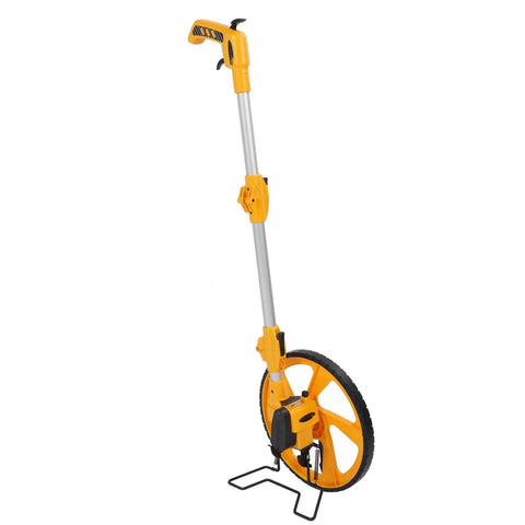 Jauarta Foldable Accurate Measuring Wheel for Work Projects 0-9999.9m, 40" portable measuring wheel in yellow and silver.