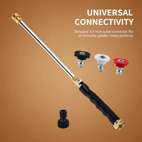 Power Washer Nozzle For Garden Hose With 3 Spray Tips And Quick Connect Brass Wand High Pressure Attachment For Car Wash Patio And Lawn Cleaning