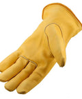 Rough Rider Premium Leather Driver Gloves With Elastic Back Gold Cowhide Medium Pack Of 12 Durable Work Gloves For All Day Grip