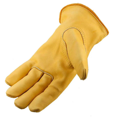 Rough Rider Premium Leather Driver Gloves With Elastic Back Gold Cowhide Medium Pack Of 12 Durable Work Gloves For All Day Grip