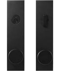Addy Entry Handle With Mesa Knob Keyed Handleset Matte Black Front Door Hardware Complete Set for Residential Security