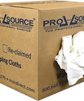 Box of Reclaimed White Cotton T Shirt Rags For Shop Use Prewashed And Sanitized Low Lint Soft And Absorbent Rag Cloths For Polishing Cleaning