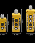 Weatherproof Electric Hoist Crane Push Button Switch Up Down Driving 3 Button Control For Industrial Lifts with ABS frame, sizes 14-20cm.