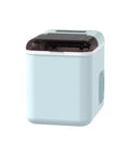 Portable Countertop Ice Maker With Handle Produces 26 Pounds Of Smooth Daily Ice Instantly Using Self Cleaning Tech, compact design in light blue.