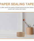 Water Activated Kraft Paper Tape Writable Waterproof Packing Tape 3.6 Cm Wide Eco Friendly For Shipping Boxes And Home Cartons 2 Rolls