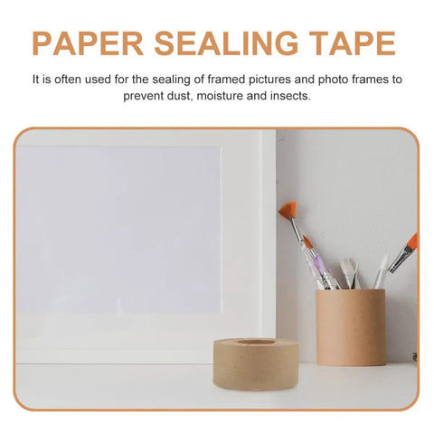 Water Activated Kraft Paper Tape Writable Waterproof Packing Tape 3.6 Cm Wide Eco Friendly For Shipping Boxes And Home Cartons 2 Rolls
